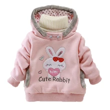 Girls Sweatshirts Hoodies Children Clothing Autumn And Winter Baby girl Thick Cotton Tops Kids Cute Cartoon