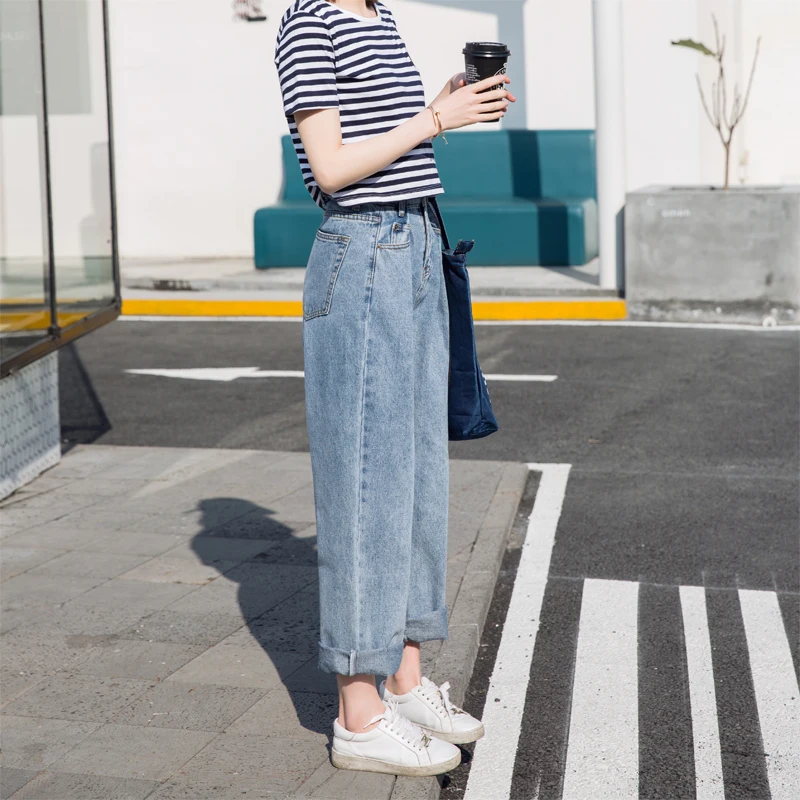 2018 Autumn Long Loose Vintage Woman Jeans Mom Bleached Casual Boyfriend Curl Denim Wide Leg Pants Oversize High Waist Jeans 2018 Autumn Long Loose Vintage Woman Jeans Mom Bleached Casual Boyfriend Curl Denim Wide Leg Pants Oversize High Waist Jeans