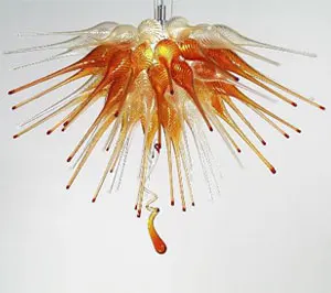 

Modern Crystal Style Hand Blown Glass Designer Hanging Chandelier
