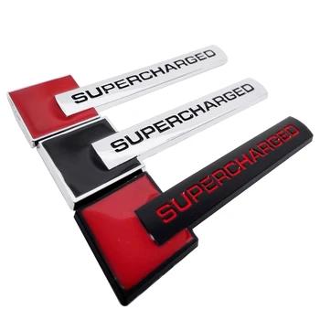 

SUPERCHARGED Logo Car Styling 3D Metal Badge Car Decals Auto Sticker For Audi b4 b6 b7 b8 A3 A4 c5 c6 TT Quattro r8 S1 S3 S5 S7