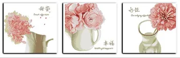 

Sweeet Affection Triptych Flower Canvas Cross Stitch Kits Crafts Accurate Printed Embroidery DIY Handmade Needle Home Decor