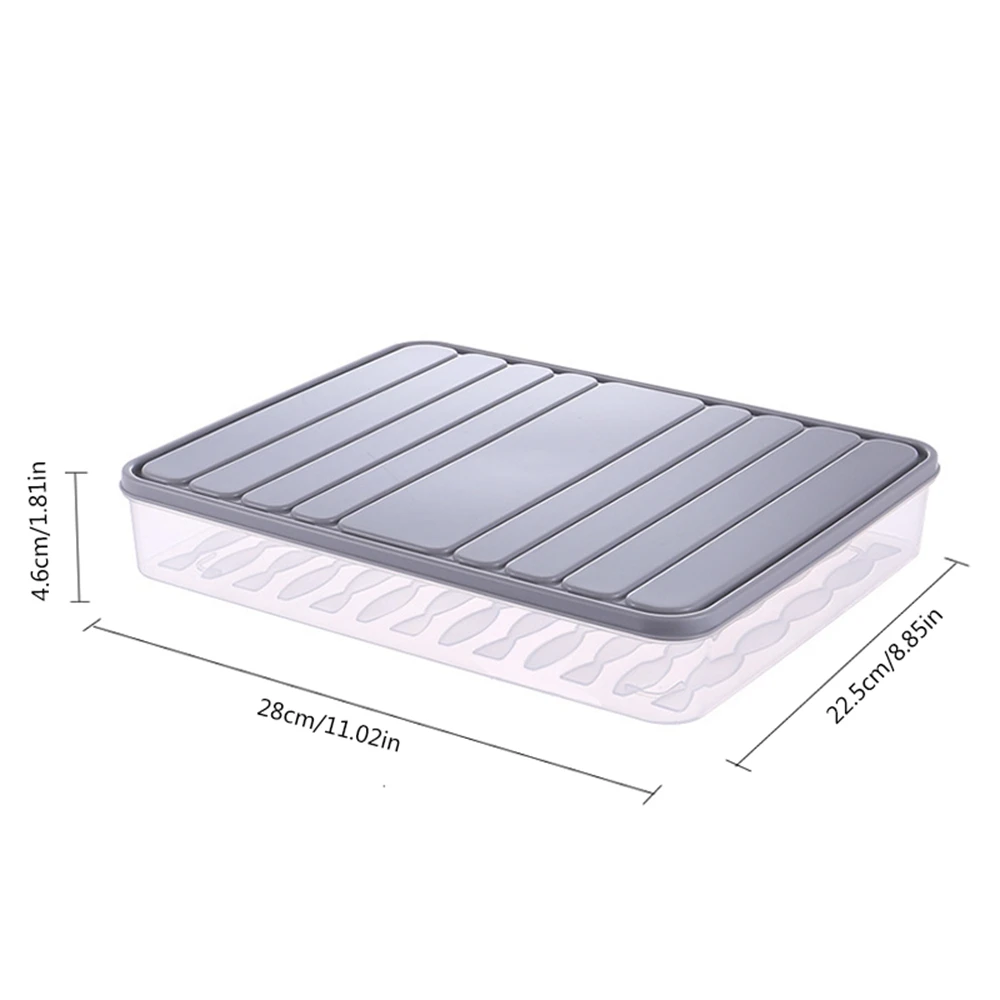 Контейнер для хранения еды на холодильник с крышкой, герметичный контейнер для хранения свежей пищи, контейнер для хранения яиц, рыбы, органайзер для хранения свежей рыбы - Цвет: Gray L