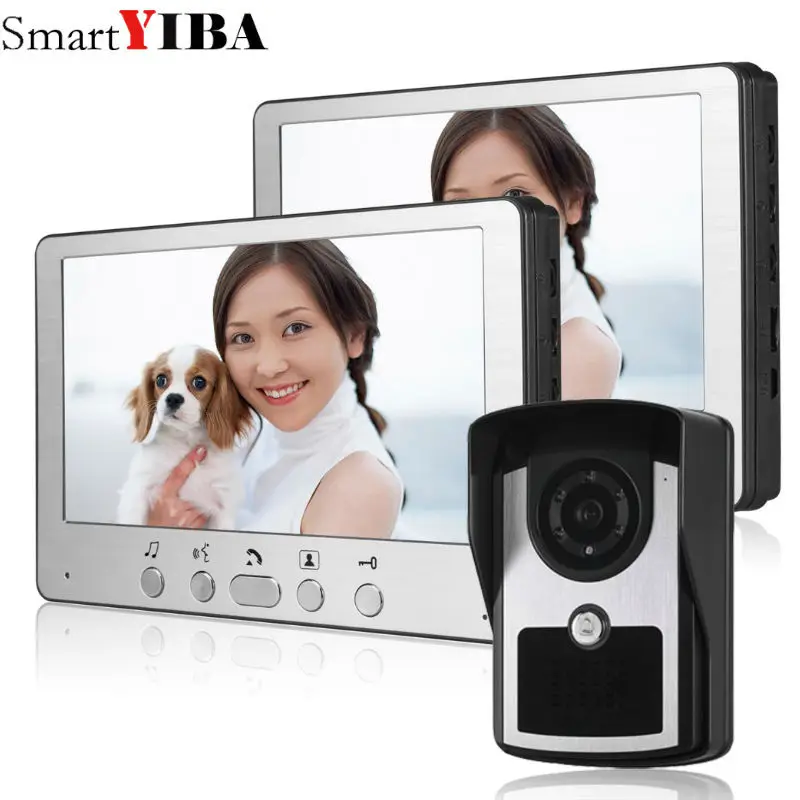 SmartYIBA Видео дверной домофон 7 дюймов проводной видео дверной звонок Домофон Системы Ночное видение 1-камера 2-монитор
