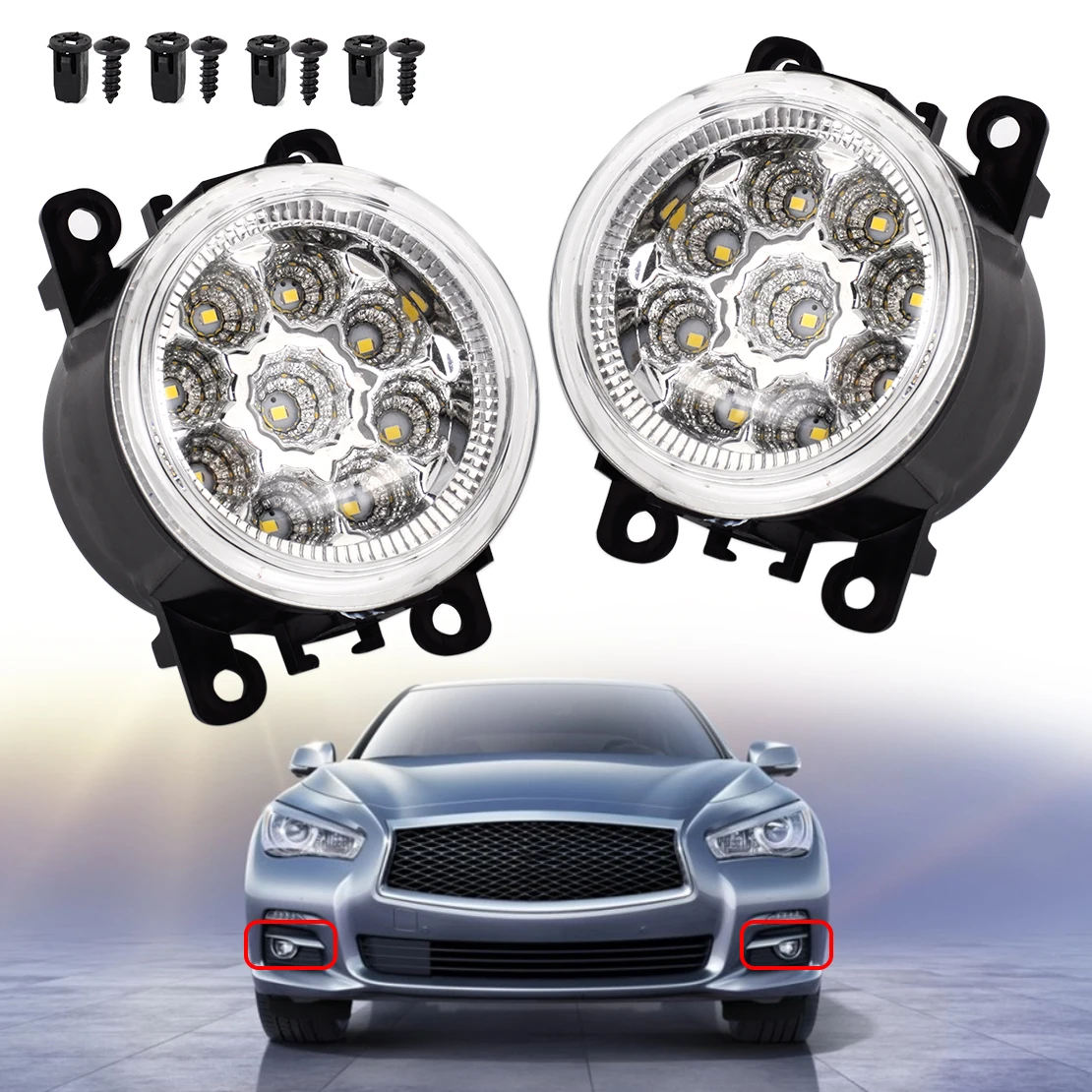 Buy CITALL 2PCS 9 LED Front Fog Lamps DRL Daytime