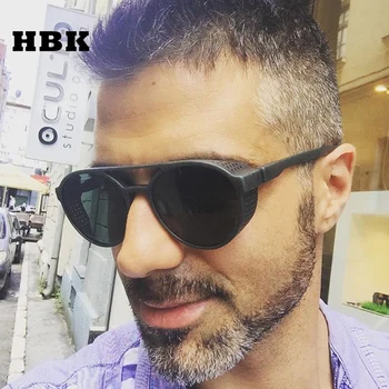 

HBK Retro Steampunk Sunglasses 2019 Vintage Round Shield Steam Punk Metal Sun Glasses Brand Designer Men Women Goggles Oculos