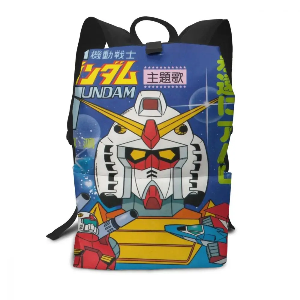 

Gundam Backpack Mobile Suit Gundam Record Sleeve Front Cover Backpacks Pattern High quality Bag Trend Teen Multifunction Bags