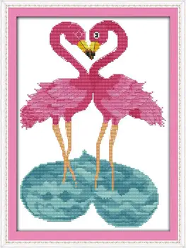 

The flamingo couples DMC Cross Stitch 14CT 11CT DIY Needlework Counted Cross stitch Kits For Embroidery Cross Crafts Home Decor