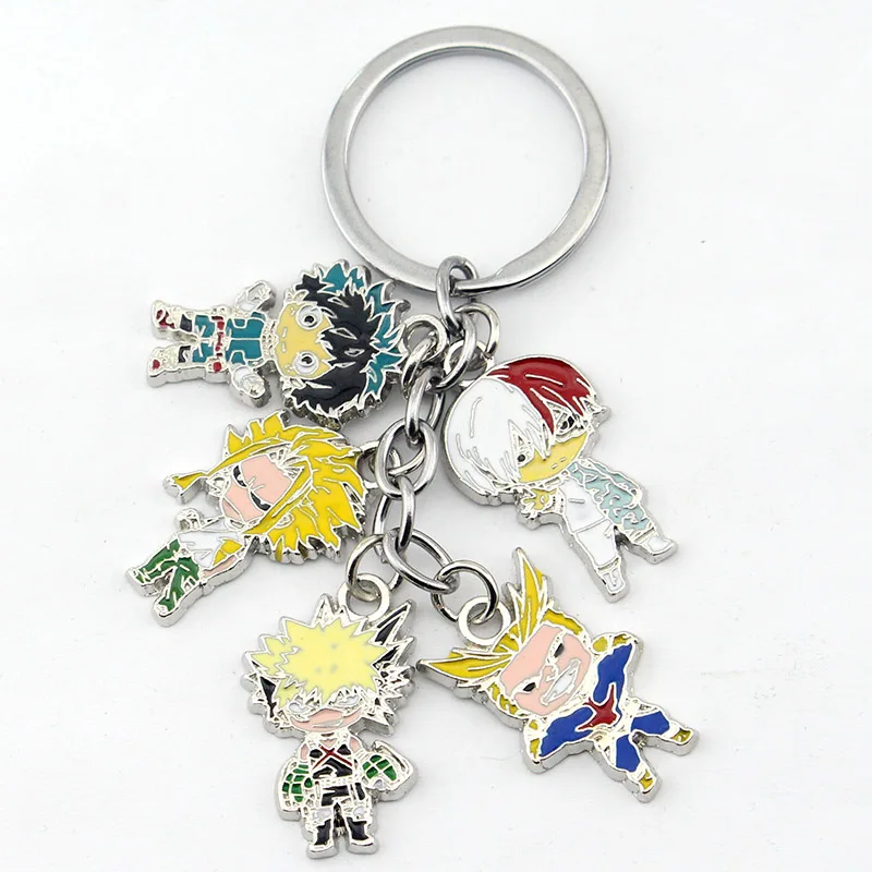 

Fashion My Hero Academia Logo Keychain Pendants Hogwarts Magic School College Enamel Metal Car Keyring Men Jewelry Gift