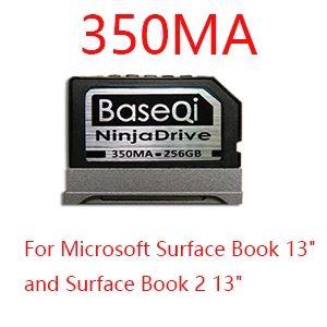 BaseQi NinjaDrive Алюминий 256 Гб карта памяти для microsoft Surface Book 1" /15" - Емкость: 256GB-350MA