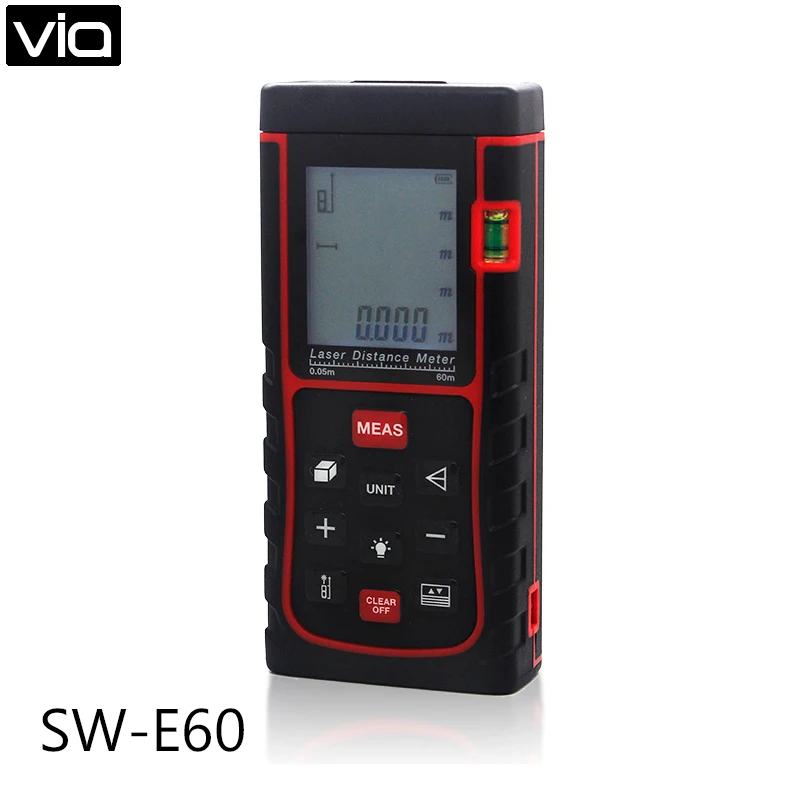 

SW-E60 Free Shipping Digital Hand Laser Distance Meter Laser Rangefinders Hunting 60m(192ft) Finder RZ60 Measure Tester