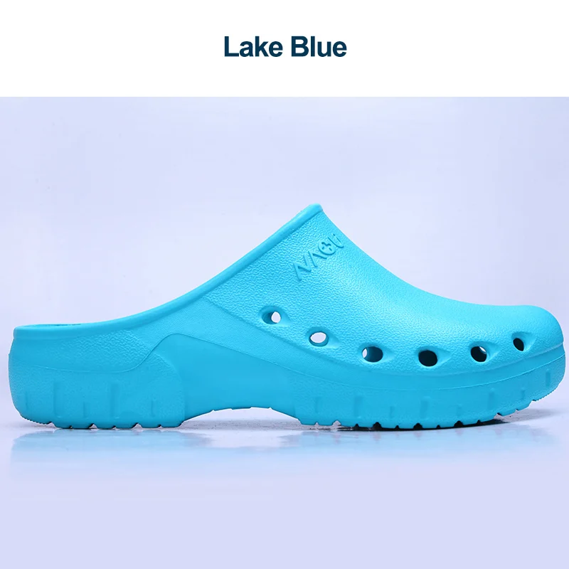 Doctor Surgeon Shoes Special Clog противоскользящие протекторы легкие гибкие медицинские рабочие ботинки EVA без ремешков Туфли-сабо для шеф-повара - Цвет: Lake Blue