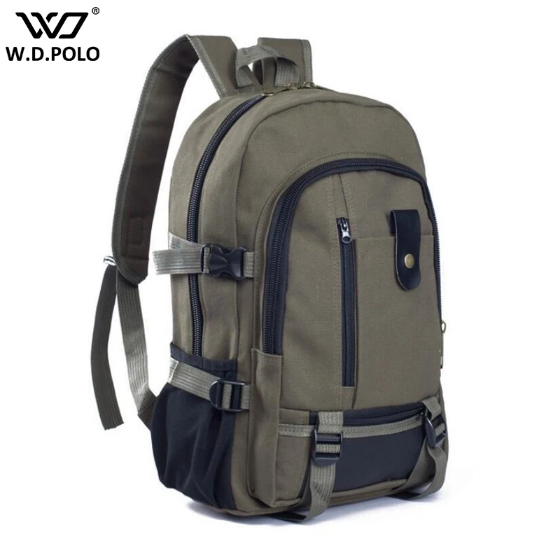 

Multifunctional Travel Bucket Men Backpack Canvas College Student School Backpack Large Capacity Male Shoulder Bags