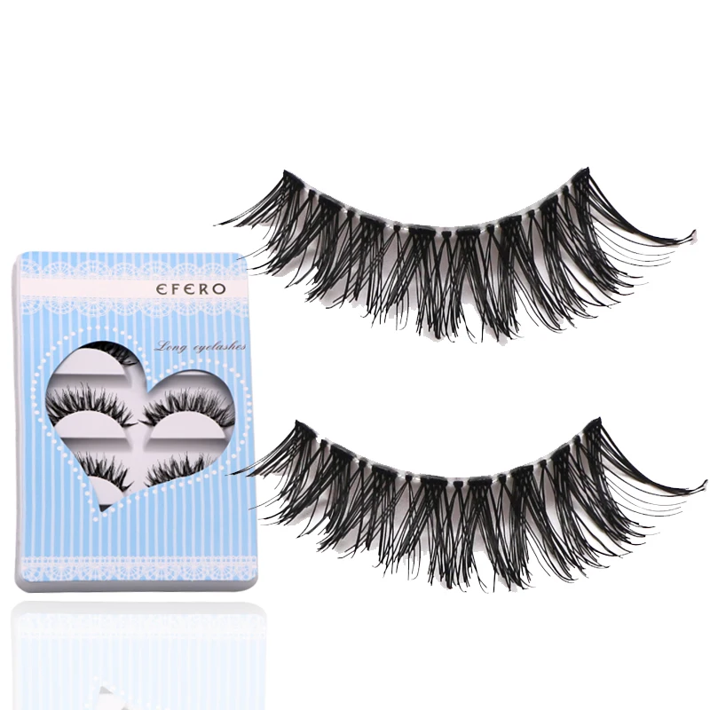

EFERO Transparent False Eyelashes Messy Cross Thick Natural Fake Eye Lashes Makeup Tips Long False Eye Lashes Extensions 50Pairs