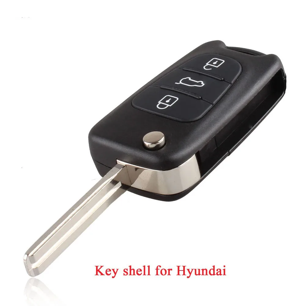 

3 Buttons Replace Car Key Shell Fit For For Kia K2 K5 For Hyundai I30 IX35 Remote Folding Car Key Case Fob Uncut Blade
