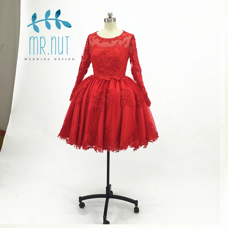 

Short Prom Dresses 2019 Sexy Full Sleeves Prom Gown Formal Dress Women Occasion Party Dresses Robe De Soiree