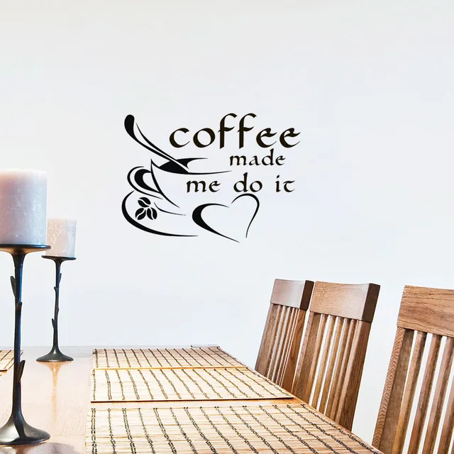 coffee made me do it quote wall sticker coffee cup vinyl removable