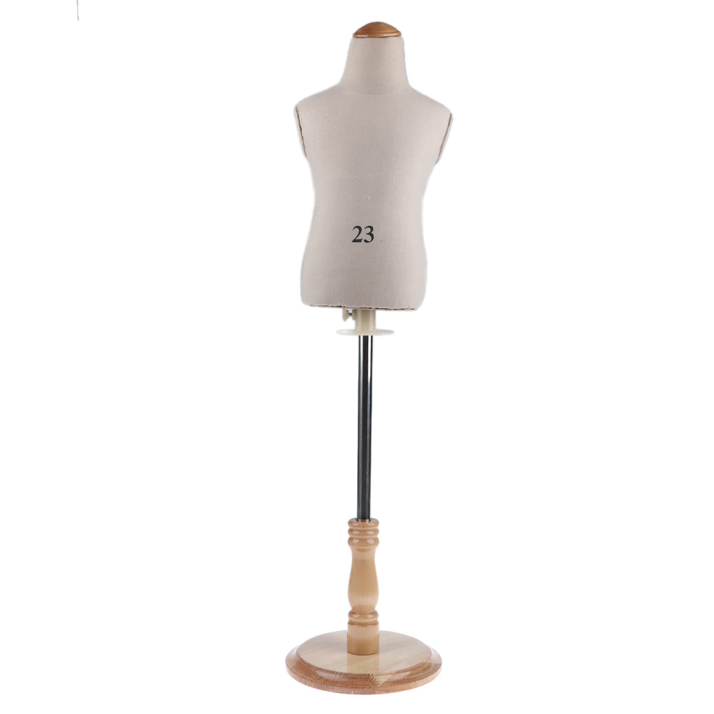 Dress Form Pinnable Mannequin Body Torso with Wooden Tripod Base Stand