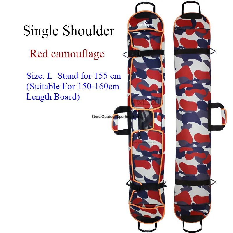145-155 см лыжные сноубордические сумки ткань для дайвинга материал Лыжная доска сумка для сноуборда устойчивая к царапинам моноплата защитный чехол - Цвет: Red Size L Single