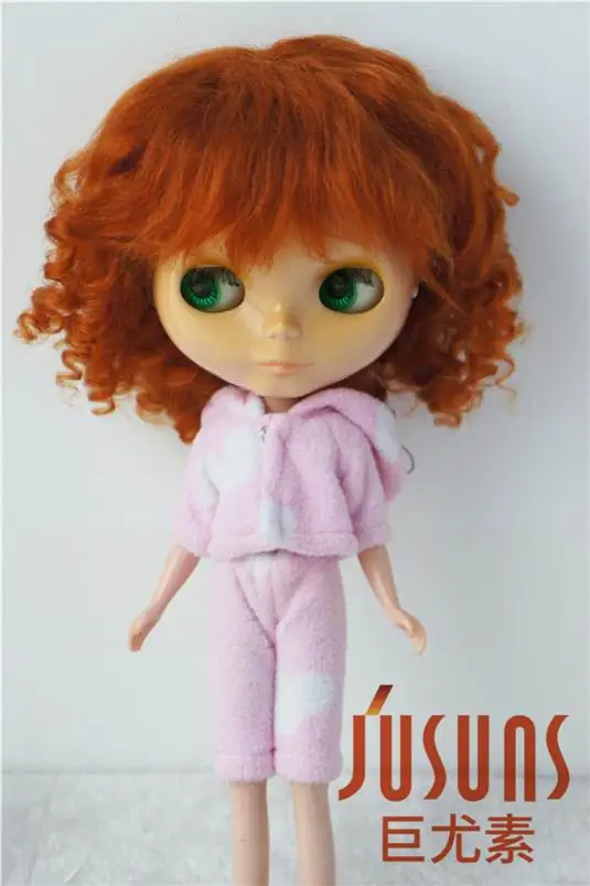 

JD012 Pretty curly BJD Mohair doll wig in size 10-11 inch Blyth doll wigs doll accessories