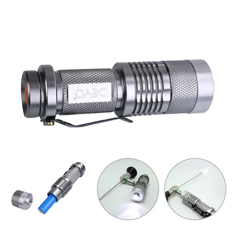

4W Portable Handheld LED Cold Light Source Match 400lm Metal Fit For Endoscope