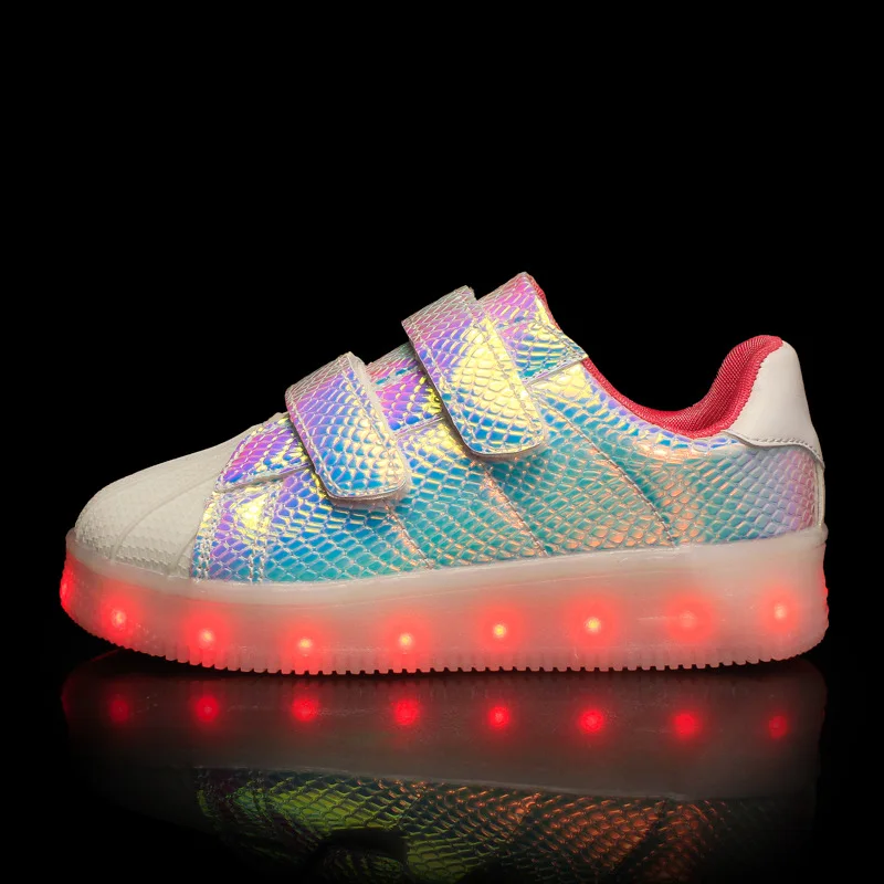 

new children's light shoes with LED light shoes USB children's shoes shells luminous outdoor sports shoes