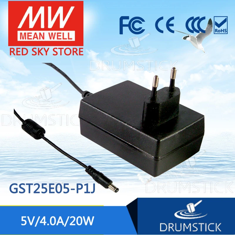 

Advantages MEAN WELL GST25E05-P1J 5V 4A meanwell GST25E 5V 20W AC-DC High Reliability Industrial Adaptor