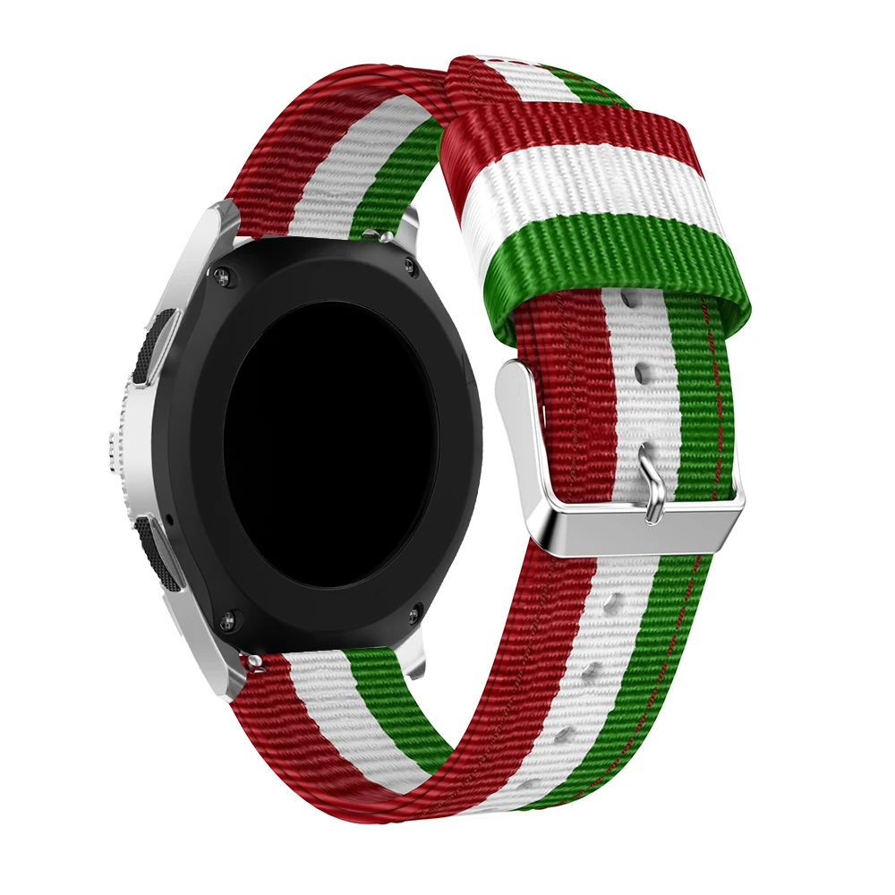 Цветной нейлоновый ремешок для Samsung Gear S3 S2 Band Frontier galaxy Watch 42 мм 46 huami amazfit bip 22 20