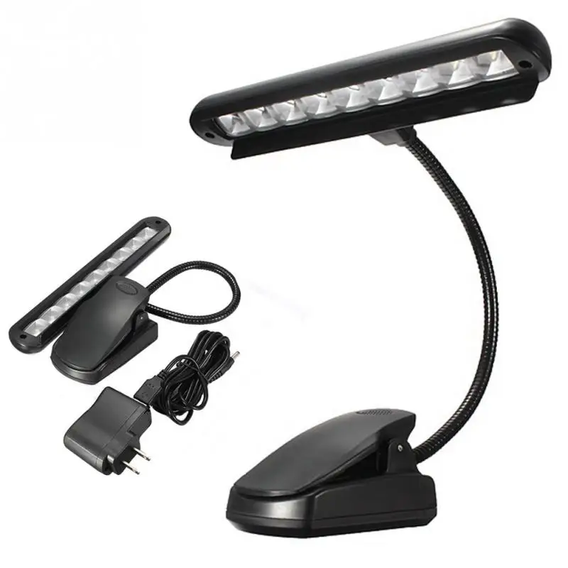 

Antikue 9 LED Clip-on Music Stand Lights Portable Flexible Gooseneck Eye Protection Reading Book Light USB Bed Desk Lamp