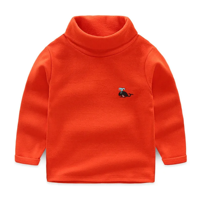 Style 4 Chivry Новинка для маленьких мальчиков; детская мода для девочек; однотонный трикотажный пуловер, свитер, топ для детей с высоким, плотно облегающим шею воротником с рисунком Кита из мультфильма свитеры с вышивкой - Цвет: Style 4