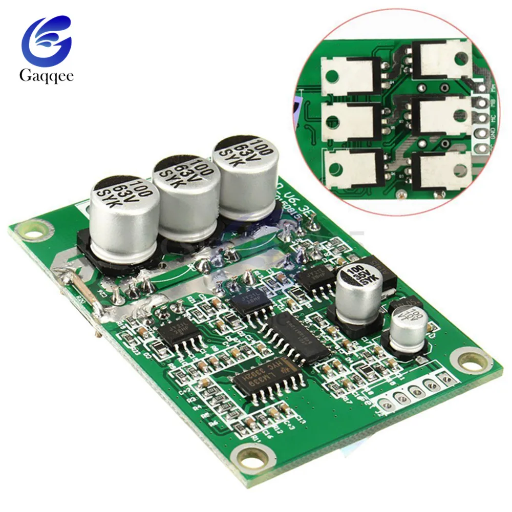 

DC 12V-36V 500W PWM Brushless Motor Controller Hall Motor Balancing Automotive Balanced BLDC Car Driver Control Board Module