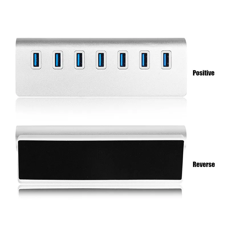 Binful High speed Aluminium USB 3 0 HUB 7 Ports Power Adapter usb hab splitter for 4