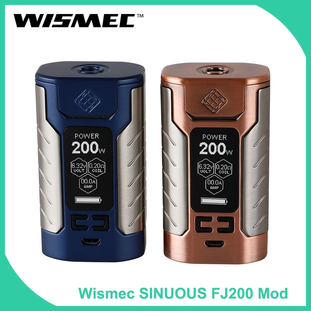 

Original Wismec Sinuous FJ200 TC Box Mod 200W Built in 4600mah battery and 1.3inch Large Display mod box Vaporizer e-cig