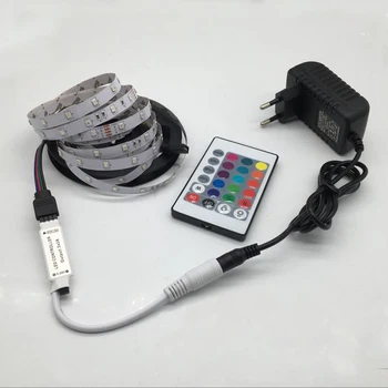 

LED Strip Light 5m 60LEDs/m Single Color 3528SMD Flexible LED Tape 12V Power Supply 2A,Warm White,White,Red,Blue,Green,Yellow