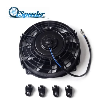 

ESPEEDER Universal 7" Motor Engine Radiator Oil Cooler Cooling Electric Pull Push Fan Electric Engine Cooling Radiator 12V 80W