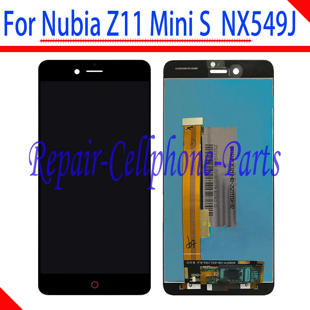 

Black 100% New Full LCD DIsplay +Touch Screen Digitizer Assembly For ZTE Nubia Z11 Mini S NX549J TD-LTE Free shipping