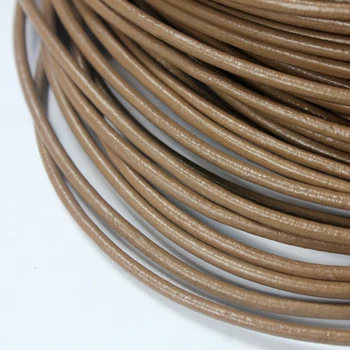 

5 Yards 3mm Diameter Round Real Cow Hide Camel Leather Cord, Color Coated Genuine Leather Strap RLG3M76
