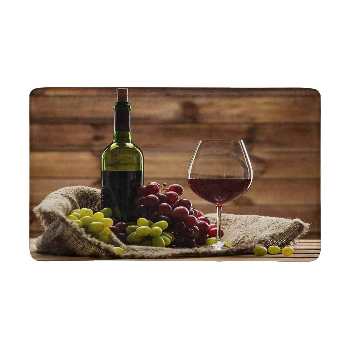 Bottle of Red Wine Anti-Slip Door Mat Home Decor Indoor Entrance Doormat Rubber Backing | Дом и сад