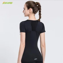 Быстросохнущая футболка с короткими рукавами для йоги, женские спортивные топы, спортивные рубашки
