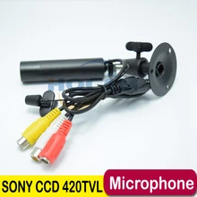 Audio Mini Bullet Cam 1/3″ Sony CCD 420TVL Outdoor Waterproof Security CCTV mini waterproof Camera 3.6mm lens Support microphone