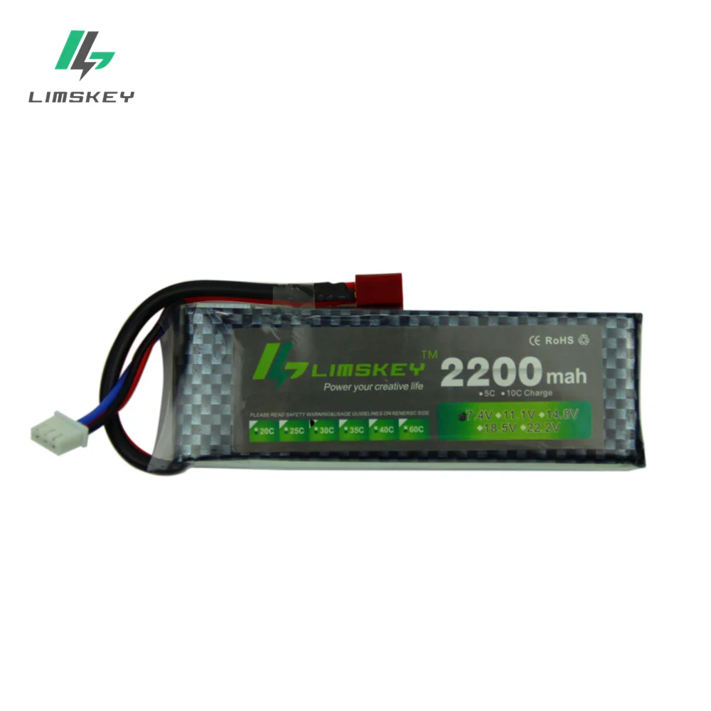 Аккумулятор Limskey Power 2S Lipo 7 4 в 2200 мАч 25C Max 40C JST T XT60 для радиоуправляемого