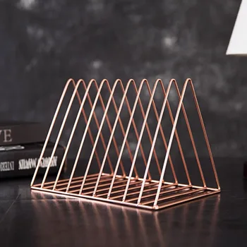 

Iron Art Magazine Bookshelf Creative Nordic Multifunction Triangle Magazine Book Display Sundry Storage Desktop Home Decoration