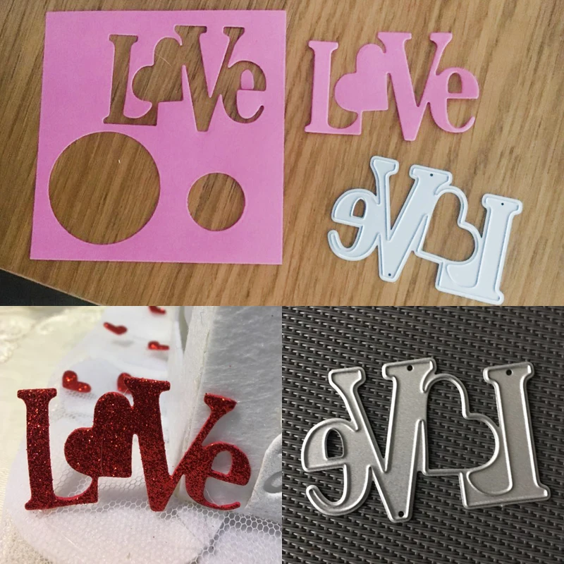 

Love Metal Cutting Dies Stencils for DIY Scrapbooking Stamp/photo album Decorative Embossing DIY Paper Cards Die Template Mold