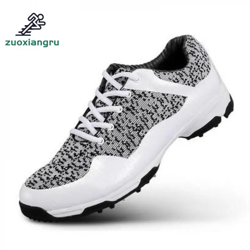 

Men Anti-skid Nails Golf Shoes Microfiber Leather Athletic Outdoor Mens Breathable Waterproof Sport Spikes Twist Training Shoes
