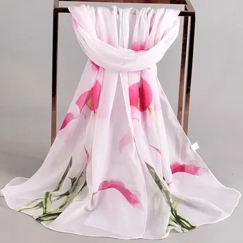 

autumn femme silk scarf shawls and wraps scarves for women Peach Blossom Printing Long Soft Wrap Ladies veil PSEP 50*160cm