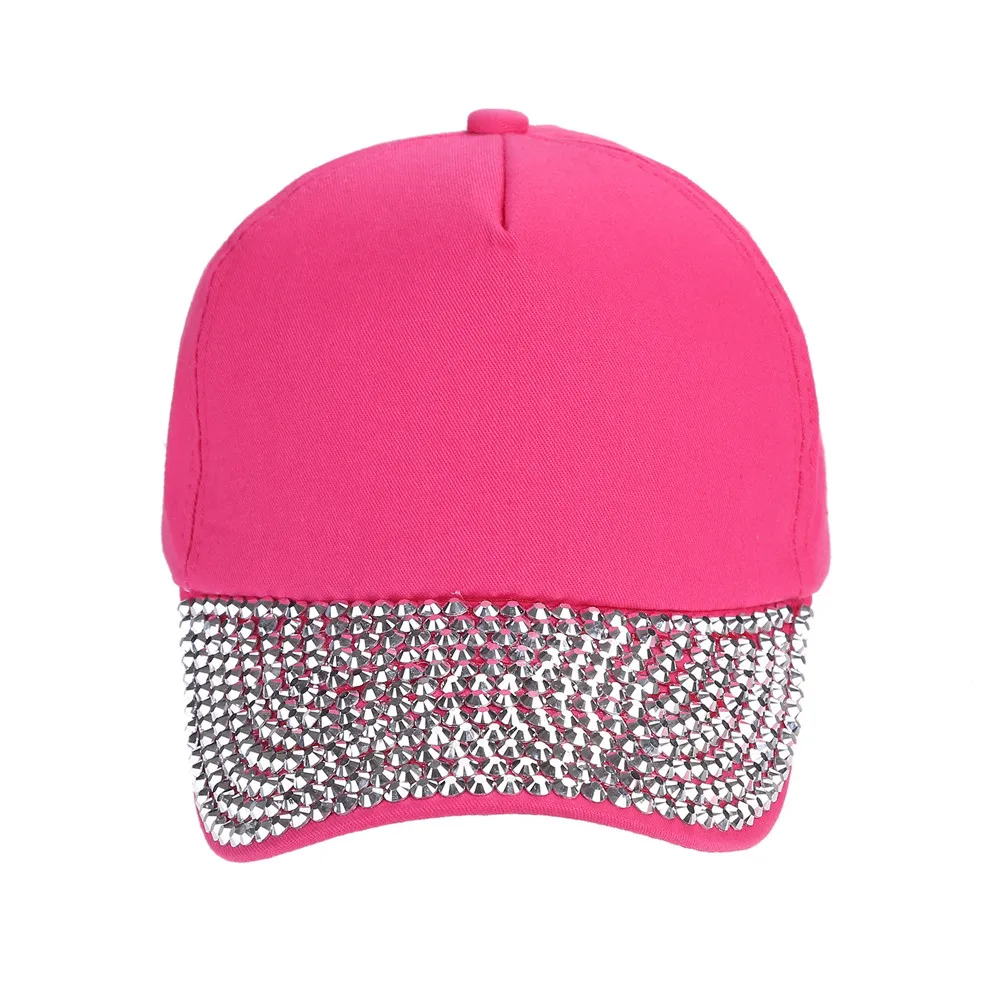 Womens New Fashion Baseball Cap Rhinestone Paw Shaped Snapback Hat czapka z daszkiem