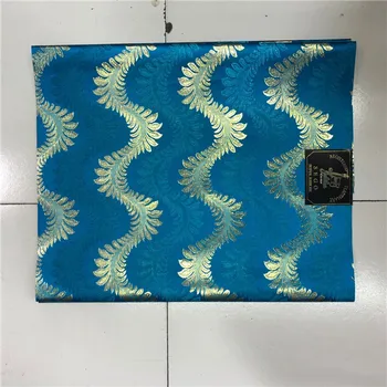 

2pcs African traditional Head Gear african gele headties,blue & gold nigerian Headtie Head Gear Sego Gele Head Tie