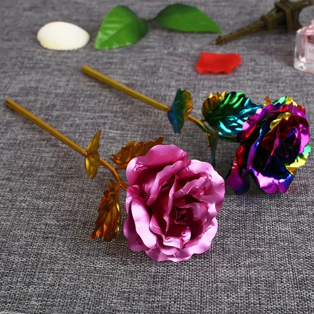 

Valentine's Day 24K Gold Plated Rose Golden Flower Gift Wedding Party Birthday Romantic Golden Flower Decor Lovers' Gift