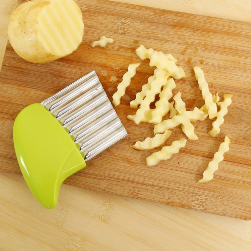 

French Fry Cutter Stainless Steel Potato Chips Making Peeler Cut Vegetable Wave Chopper Kitchen Knives Fruit Tool