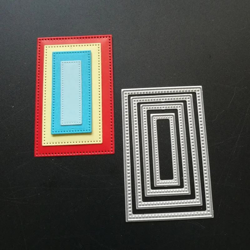 

4 шт., металлические прямоугольные трафареты для скрапбукинга