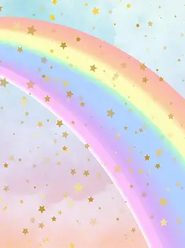 

gold star rainbow clouds photo backdrop Vinyl cloth High quality Computer print children kids photography studio background